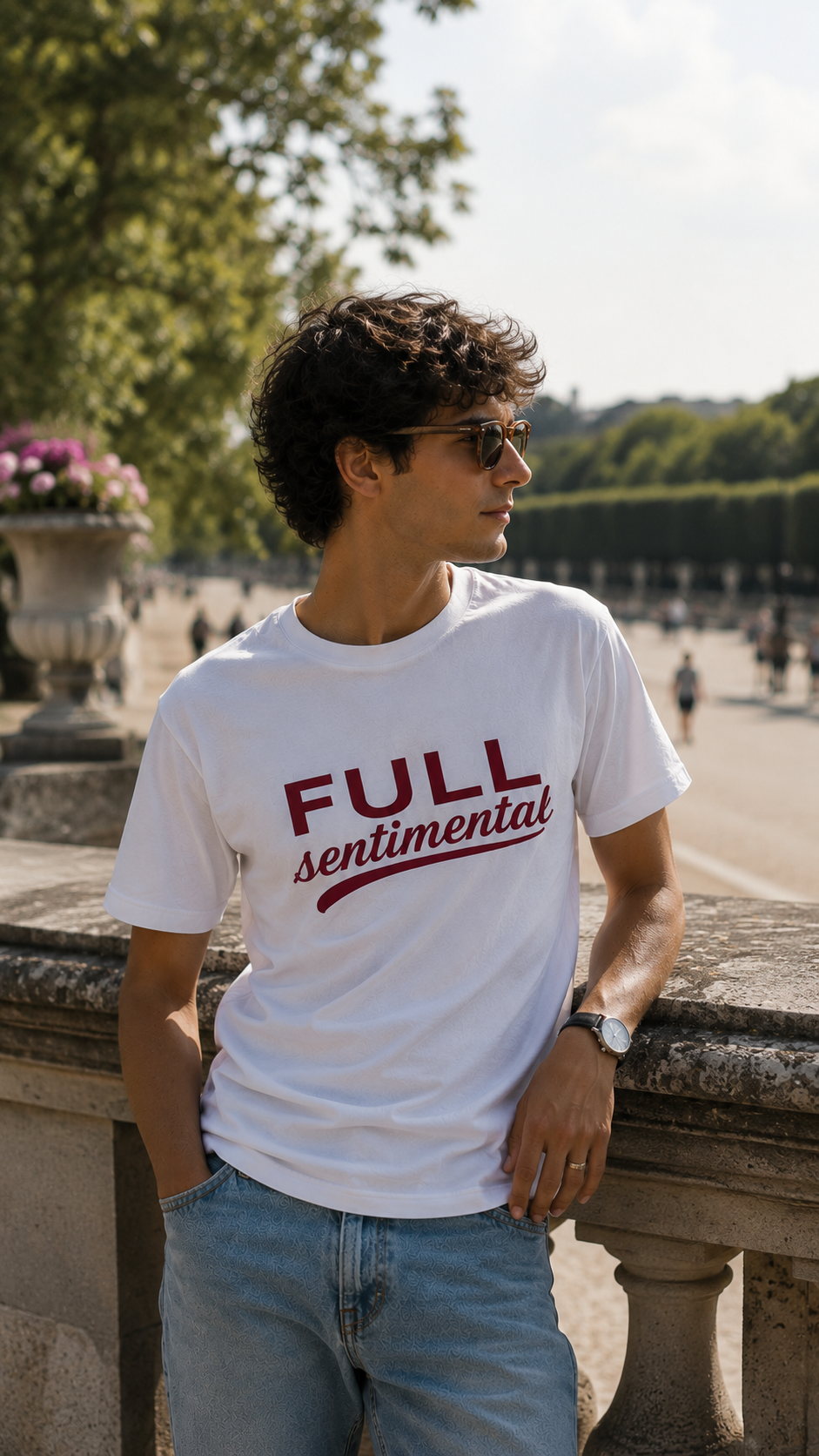 T-shirt FULL Sentimental Homme – Tee Streetwear Blanc | Wesh Else