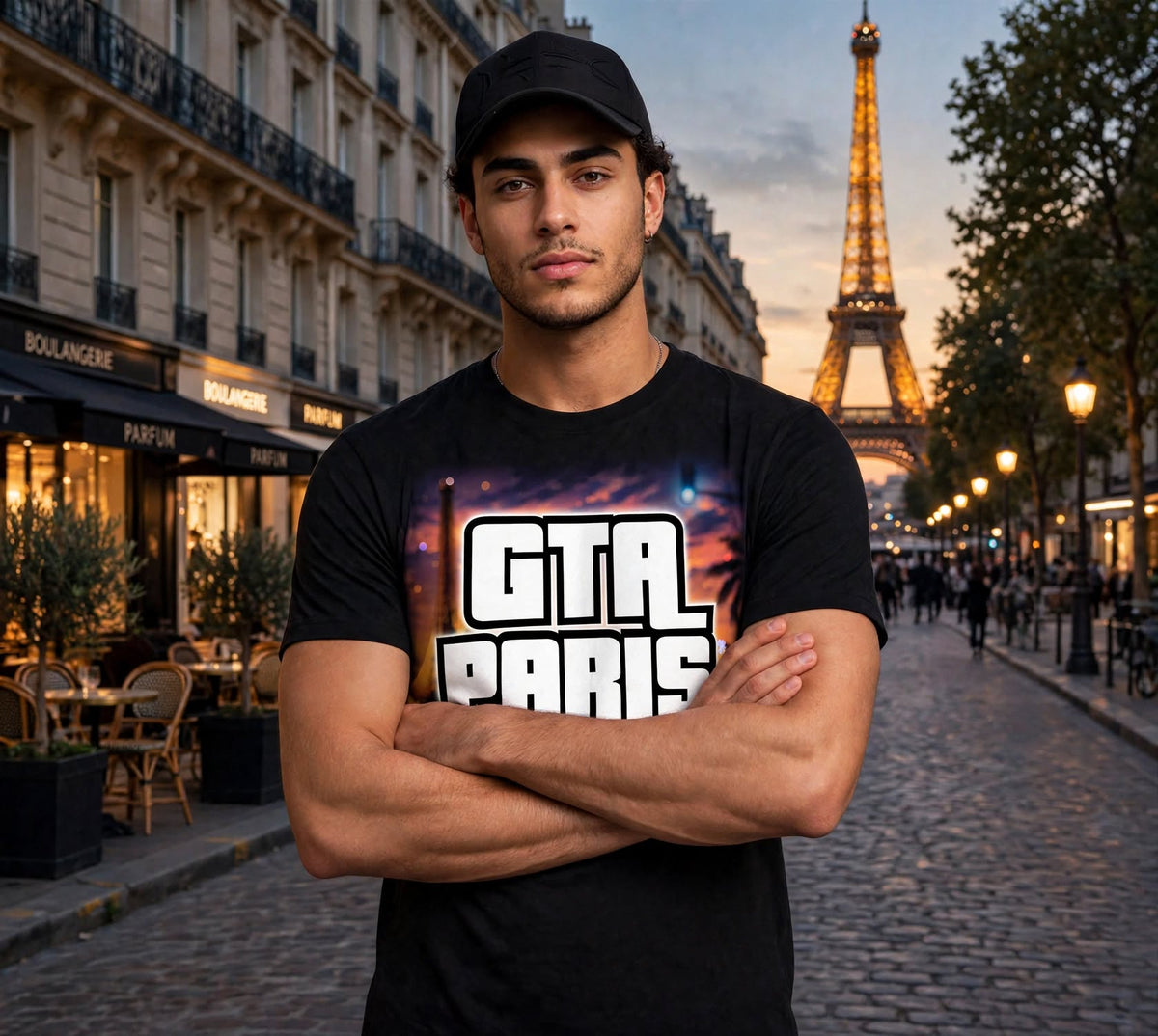 T-shirt GTA Paris Homme – Noir