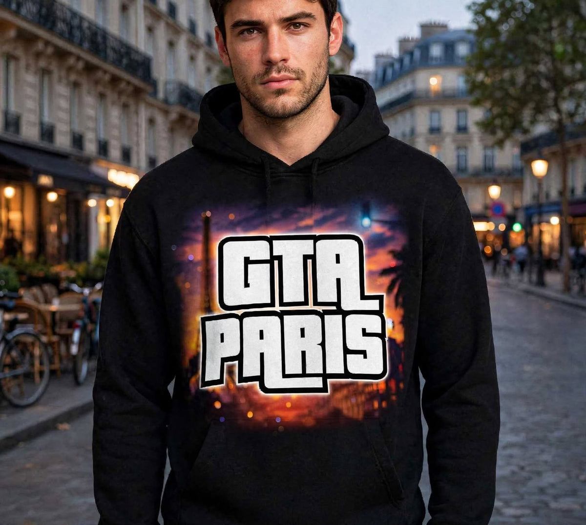Hoodie GTA Paris Homme – Noir