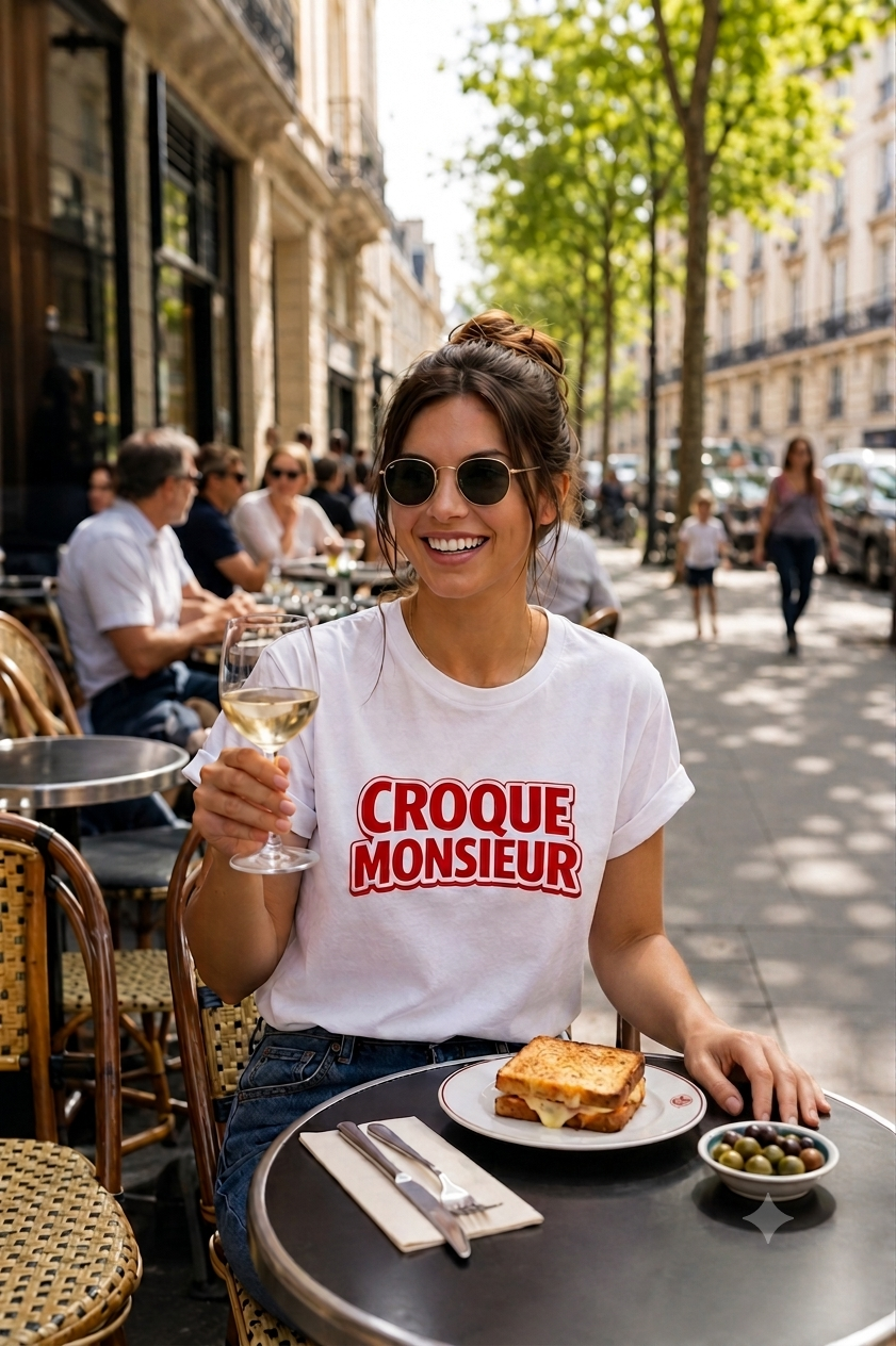 T-shirt Croque Monsieur — Wesh Else | Tee Femme Streetwear Français
