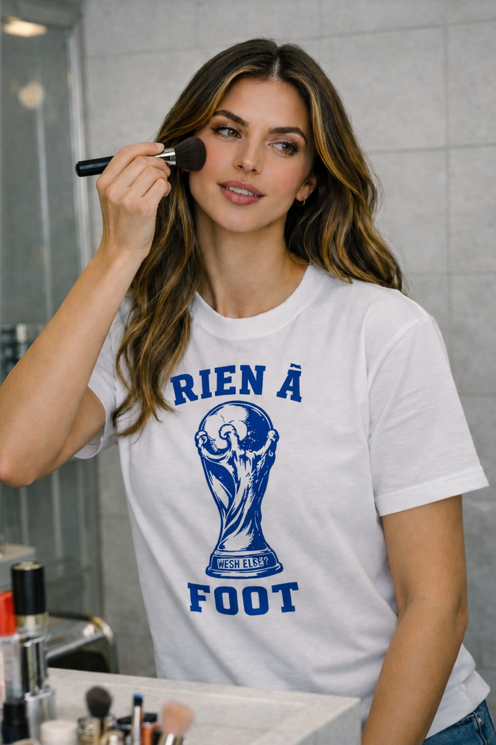 T-shirt Rien à Foot femme blanc – Wesh Else